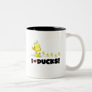 Tasse 2 Couleurs J'aime des T-shirts et des cadeaux de canards
