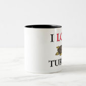Tasse 2 Couleurs J'aime des tortues (Centre)