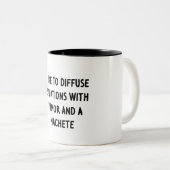 Tasse 2 Couleurs J'aime diffuser des situations (Devant droit)