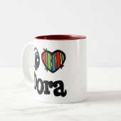 Tasse 2 Couleurs J'aime Dora (Devant gauche)