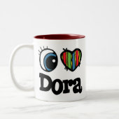 Tasse 2 Couleurs J'aime Dora (Gauche)