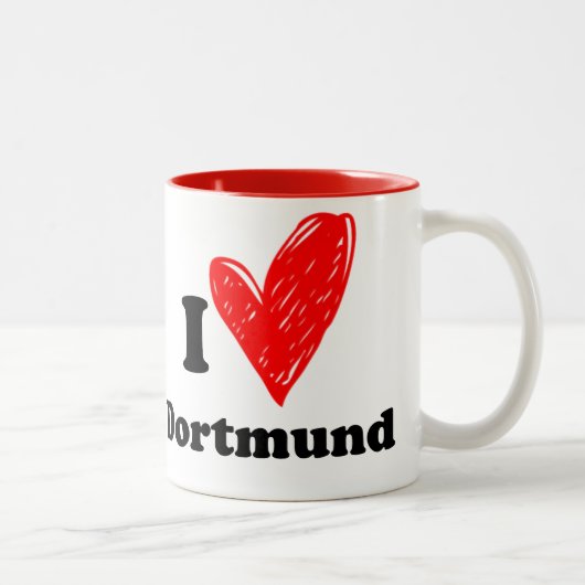 Tasse 2 Couleurs J'aime Dortmund (Droit)