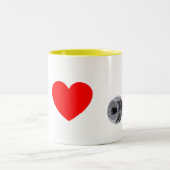 Tasse 2 Couleurs J'aime établir (Centre)