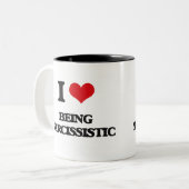 Tasse 2 Couleurs J'aime être narcissique (Devant gauche)