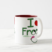 Tasse 2 Couleurs J'aime FROGS (Devant droit)