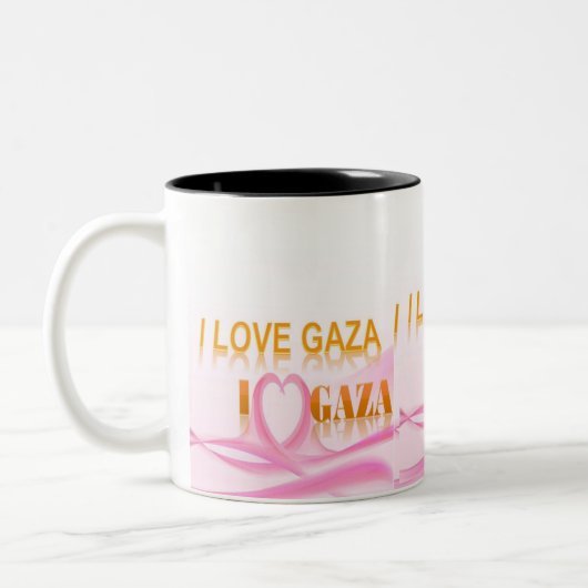 Tasse 2 Couleurs J'aime Gaza (Gauche)