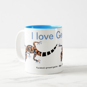 Tasse 2 Couleurs J'aime GECKOS -Amoureux des animaux - Faune - Natu