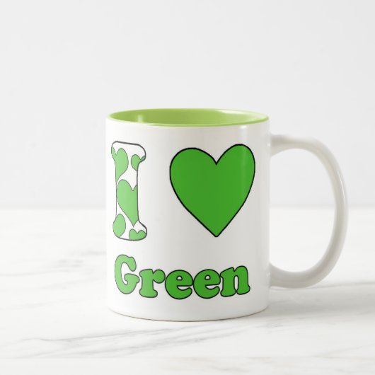 Tasse 2 Couleurs J'aime Green (Droit)