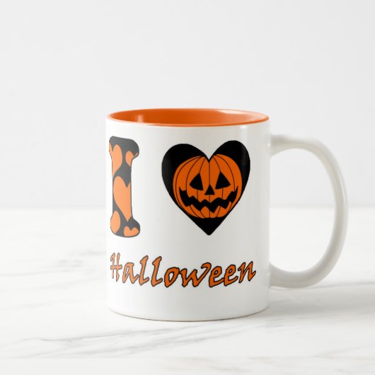 Tasse 2 Couleurs J'aime Halloween (Droit)