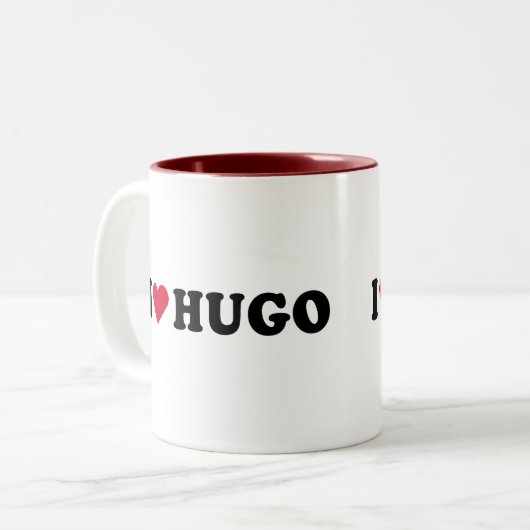 TASSE 2 COULEURS J'AIME HUGO (Devant gauche)