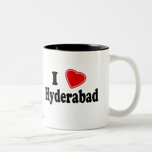 Tasse 2 Couleurs J'aime Hyderabad (Droit)