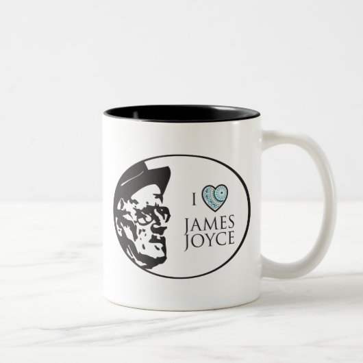Tasse 2 Couleurs J'aime James Joyce (Droit)