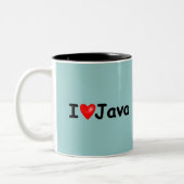 Tasse 2 Couleurs J'aime Java (Gauche)