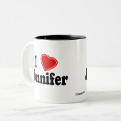 Tasse 2 Couleurs J'aime Jennifer (Devant gauche)