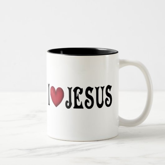 Tasse 2 Couleurs J'aime Jésus (Droit)