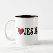 Tasse 2 Couleurs J'aime Jésus (Gauche)
