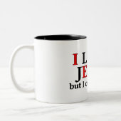 Tasse 2 Couleurs J'aime Jésus [mais moi jurent] (Gauche)