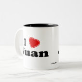 Tasse 2 Couleurs J'aime Juan (Devant gauche)