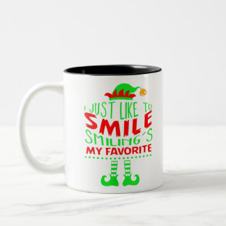 Tasse 2 Couleurs J'aime juste sourire Smiling est mon ELF Chr favor