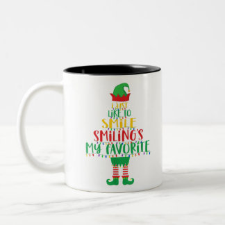 Tasse 2 Couleurs J'aime juste sourire Smiling's My Favorite Christm