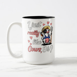 Tasse 2 Couleurs J'aime juste vraiment l'animal de ferme mignon de