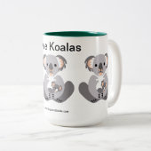 Tasse 2 Couleurs J'aime KOALAS - Australie - Marsupial - (Devant droit)