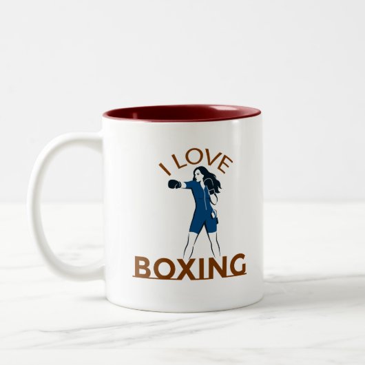Tasse 2 Couleurs J'aime la boxe (Gauche)