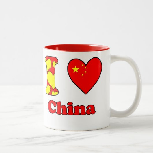 Tasse 2 Couleurs J'aime la Chine (Droit)