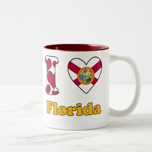Tasse 2 Couleurs J'aime la Floride (Droit)
