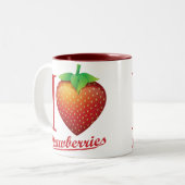 Tasse 2 Couleurs J'aime la fraise (Devant gauche)