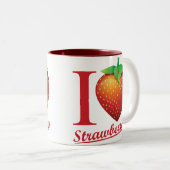 Tasse 2 Couleurs J'aime la fraise (Devant droit)