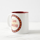 Tasse 2 Couleurs J'aime la généalogie (Devant gauche)