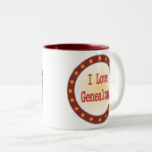Tasse 2 Couleurs J'aime la généalogie (Devant droit)