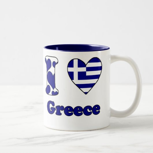 Tasse 2 Couleurs J'aime la Grèce (Droit)
