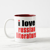 Tasse 2 Couleurs J'aime la littérature russe (Gauche)