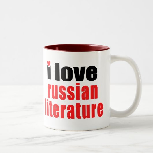 Tasse 2 Couleurs J'aime la littérature russe (Droit)