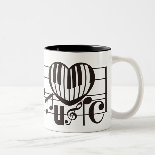 TASSE 2 COULEURS J'AIME LA MUSIQUE (Droit)