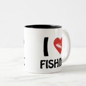Tasse 2 Couleurs J'aime la pêche (Devant droit)