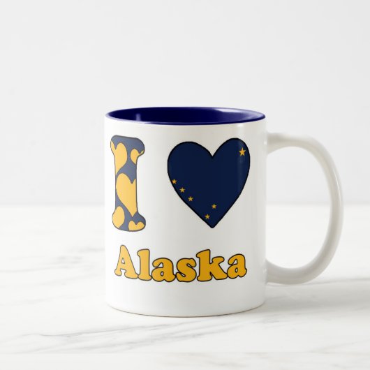 Tasse 2 Couleurs J'aime l'Alaska (Droit)