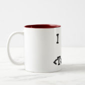 Tasse 2 Couleurs J'aime le __ (Gauche)