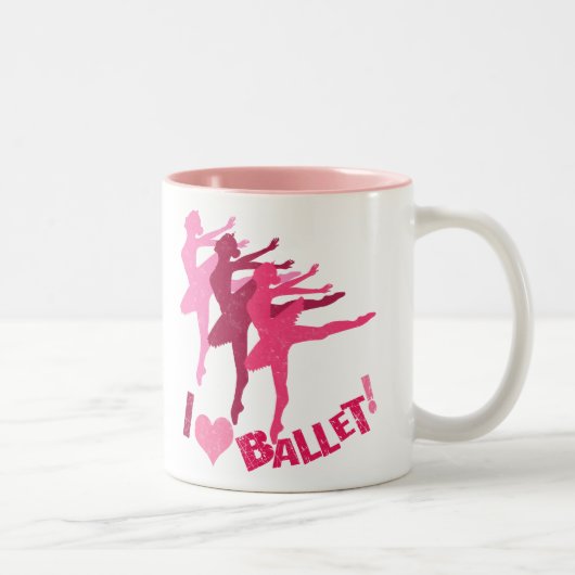 Tasse 2 Couleurs J'aime le ballet (Droit)