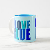 Tasse 2 Couleurs J'aime le bleu (Devant gauche)