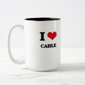 Tasse 2 Couleurs J'aime le câble (Gauche)