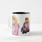 Tasse 2 Couleurs J'aime le chien (Devant gauche)