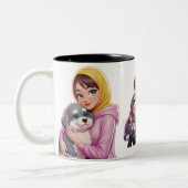 Tasse 2 Couleurs J'aime le chien (Gauche)