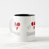 Tasse 2 Couleurs J'aime le Danemark Gris (Devant gauche)