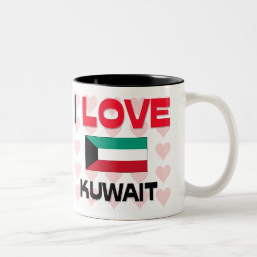 Tasse 2 Couleurs J'aime le Kowéit (Droit)