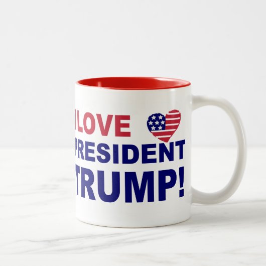 Tasse 2 Couleurs J'aime le président Trump (Droit)
