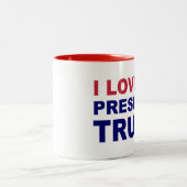 Tasse 2 Couleurs J'aime le président Trump (Centre)