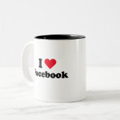 Tasse 2 Couleurs J'aime le T-shirt de Facebook (Devant gauche)